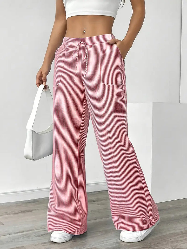 Nina™ - Elegant Striped Pant With Pockets