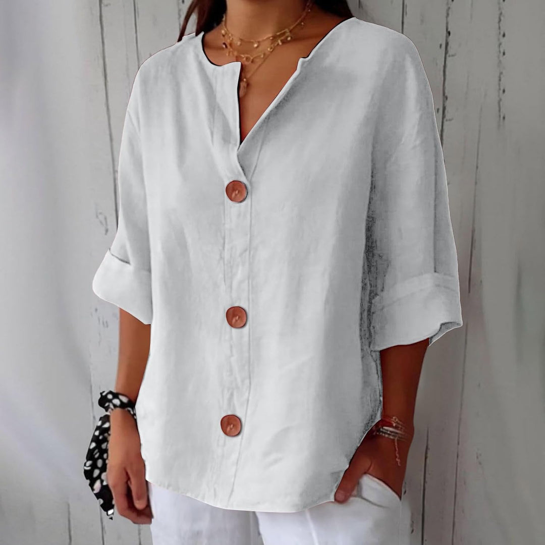 Clara™ | Coastal Linen Blouse