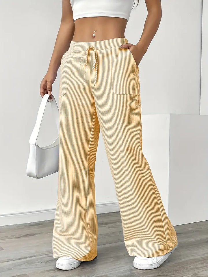 Nina™ - Elegant Striped Pant With Pockets