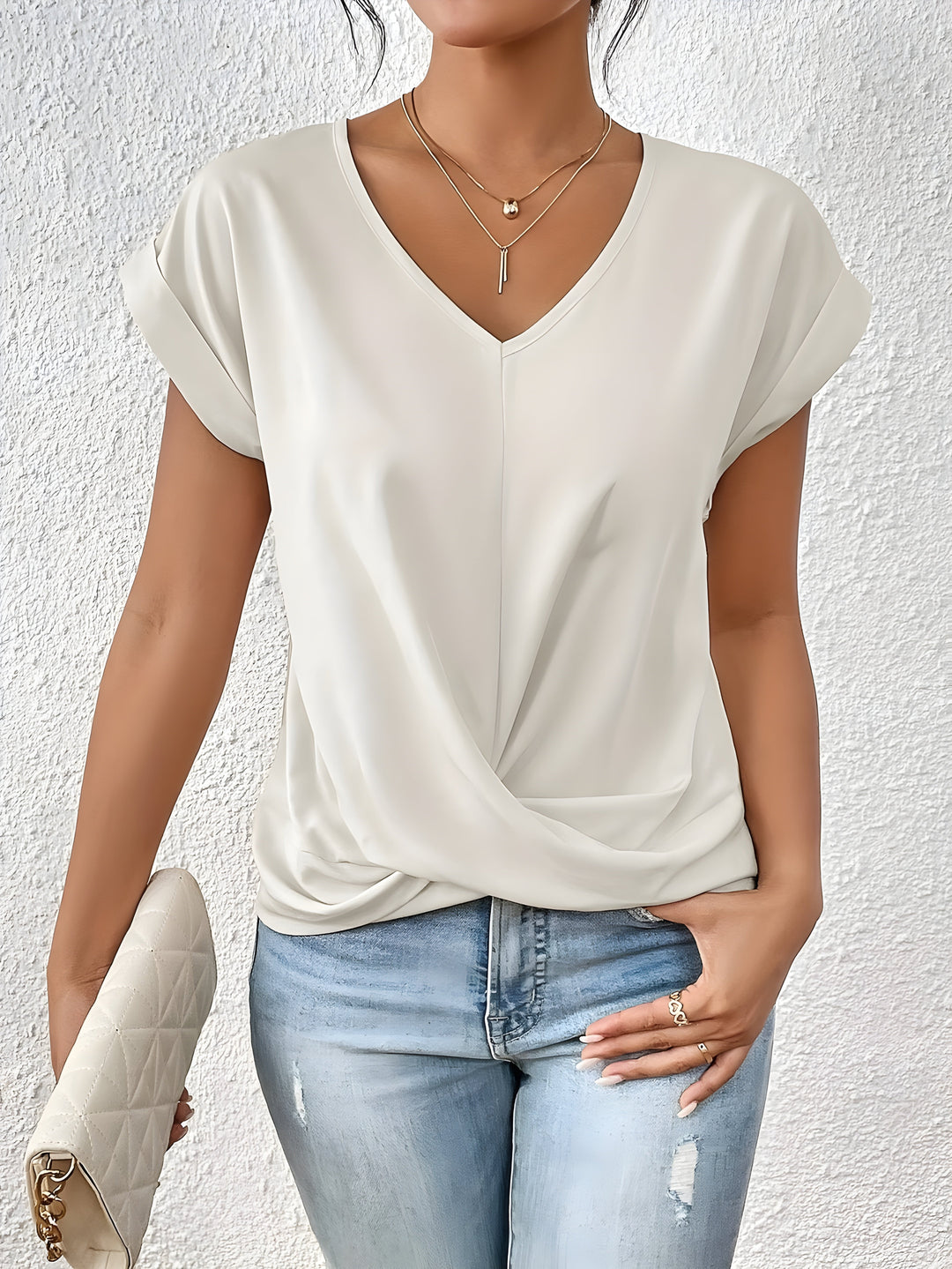 Maya – Twist Front V-Neck Top